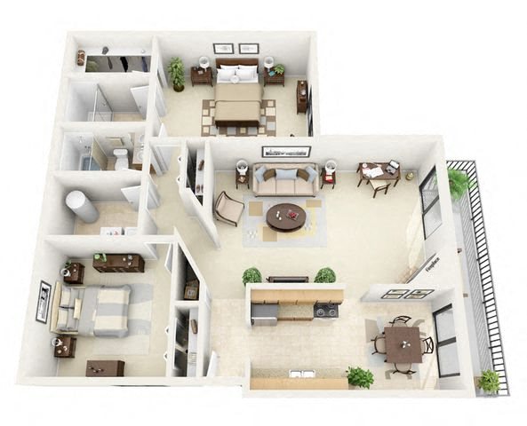 Santa Rita | 2 Bedroom 2 Bathroom Floor Plan Santa Rita | 2 Bedroom 2 Bathroom Floor Plan in Tucson, AZ